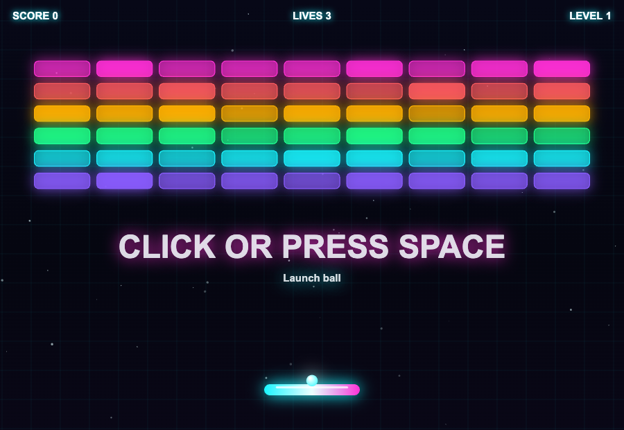Neon Breakout — Zevyn CLI · Codex engine (screenshot)